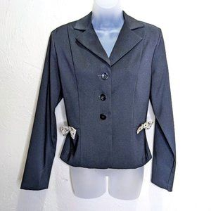 Vintage Y2K Boxy Black Blazer Womens M Black Officecore Jacket